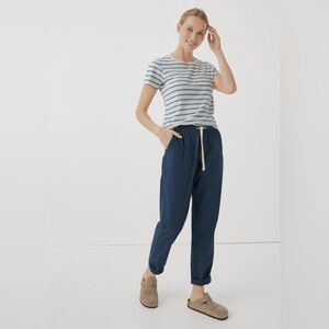 Pact French Navy Organic Cotton Blend Daily Twill Roll Up Pants